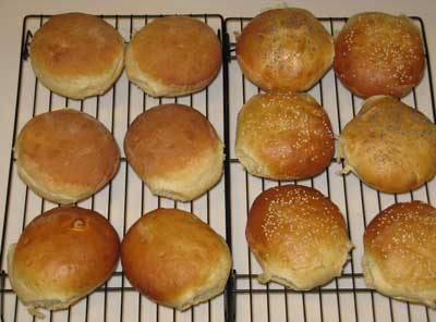 The finished hamburger buns