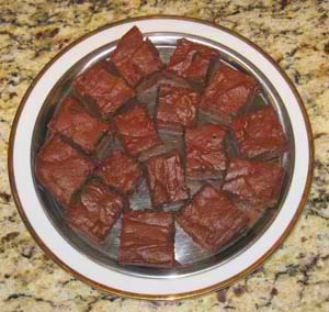 Finished brownies on a plate
