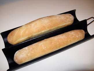French bread, showing loaf pans.