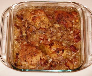Baking dish of poulet bonne femme